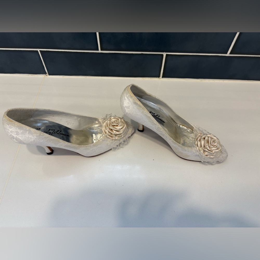 Beverly Feldman Heels with Rose Detail - Picture 3 of 8
